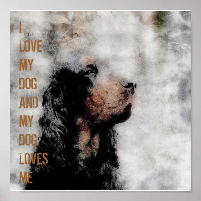 Gordon Setter Grunge Canvas Print (Front)