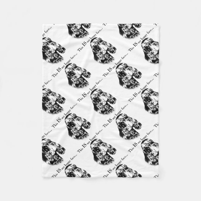 Gordon Setter Happy Face Fleece Blanket (Front)