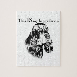 Gordon Setter Happy Face Jigsaw Puzzle