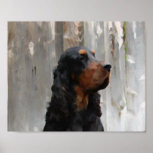 Gordon Setter Head Painting Canvas Print