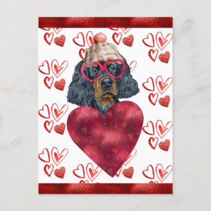 Gordon Setter Heart Dog Lover Valentine Gift Holiday Postcard