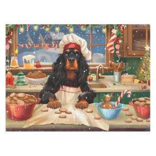 Gordon Setter Holiday Baking: Festive Christmas Tablecloth