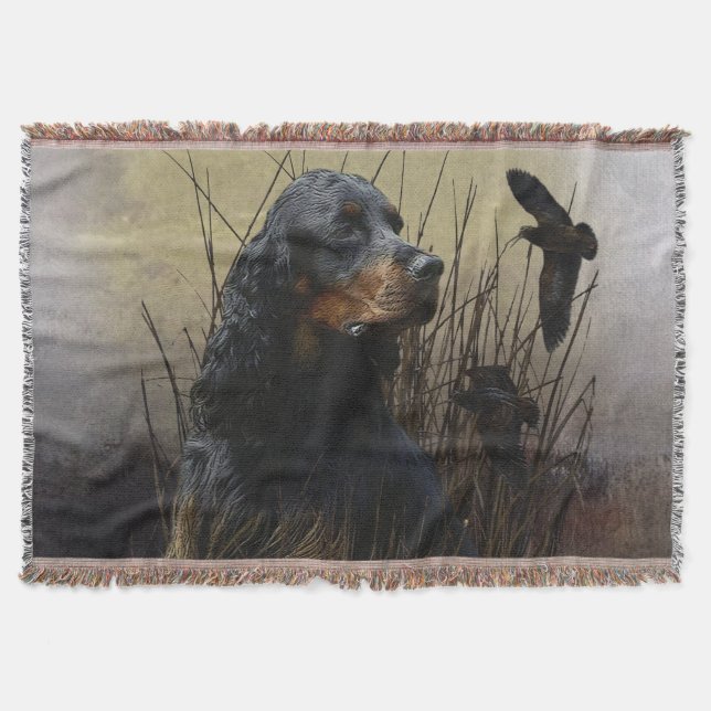 Gordon Setter , Hunting companion   Throw Blanket (Front)