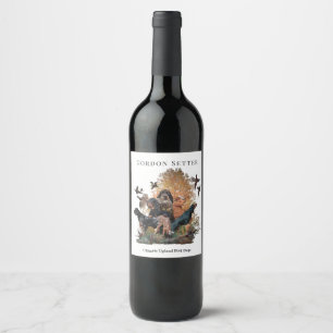Gordon Setter,hunting season Wine Label