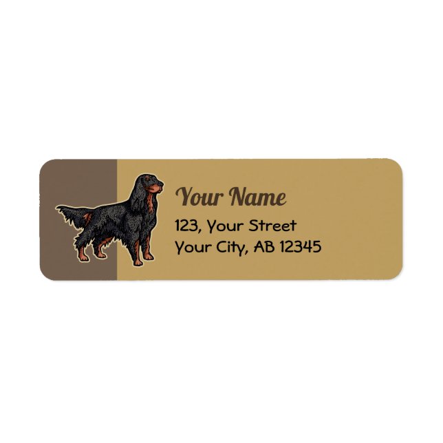 Gordon Setter Illustration Label Return Address Label (Front)