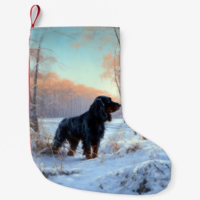 Gordon Setter Let It Snow Christmas Small Christmas Stocking (Front)