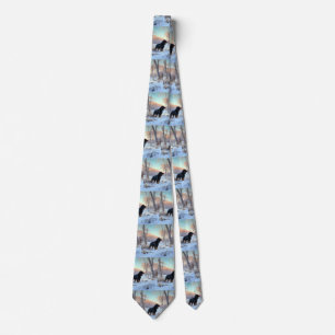 Gordon Setter Let It Snow Christmas Tie