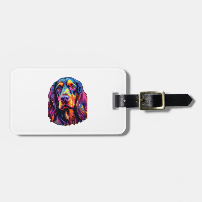 Gordon Setter Neon Design   Luggage Tag (Front Horizontal)