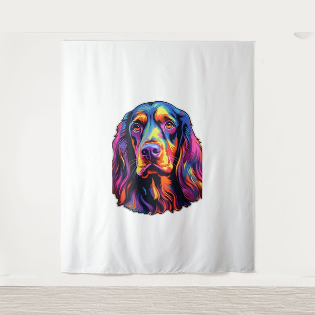 Gordon Setter Neon Design   Tapestry (Front)