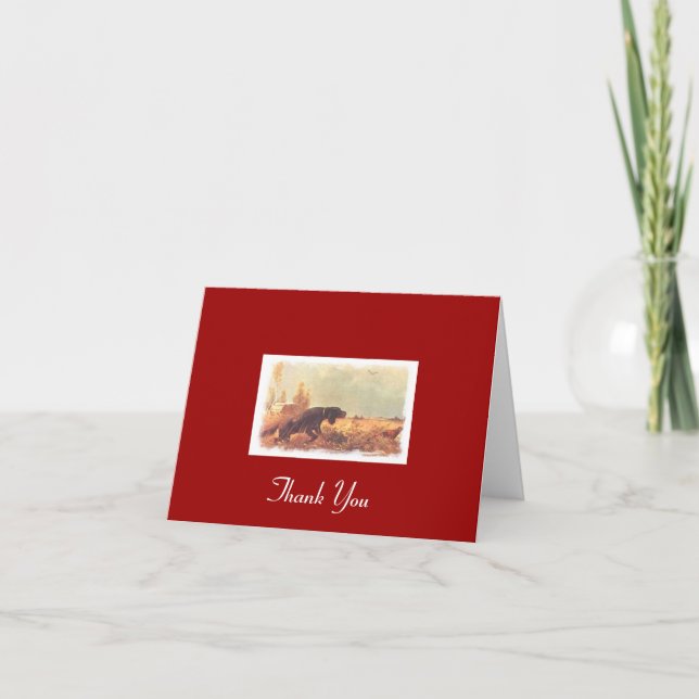 gordon setter on point Thank You card (Front)