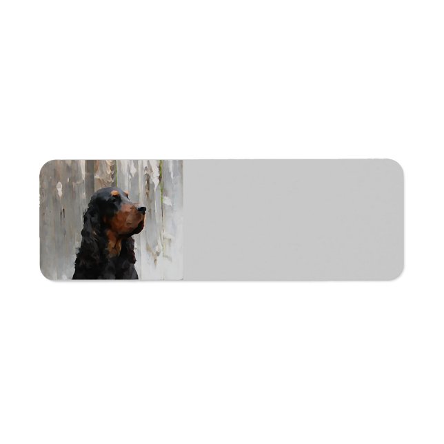 Gordon Setter Painted Head Label Return Address Label (Front)