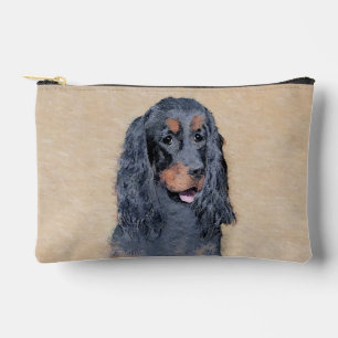 Gordon Setter Painting Black Cute Original Dog Art Accessory Pouch