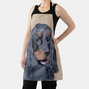 Gordon Setter Painting - Cute Original Dog Art Apron