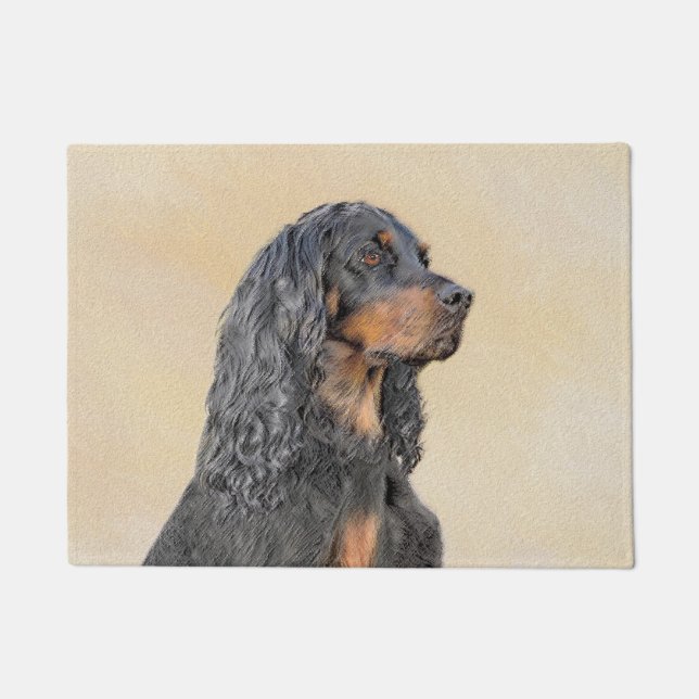 Gordon Setter Painting - Cute Original Dog Art Doormat (Front)