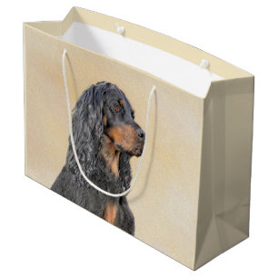 Gordon Setter Painting - Cute Original Dog Art Large Gift Bag