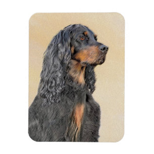 Gordon Setter Painting - Cute Original Dog Art Magnet