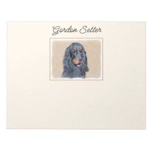 Gordon Setter Painting - Cute Original Dog Art Notepad
