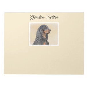 Gordon Setter Painting - Cute Original Dog Art Notepad