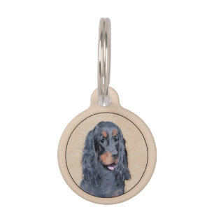 Gordon Setter Painting - Cute Original Dog Art Pet Tag