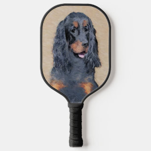 Gordon Setter Painting - Cute Original Dog Art Pickleball Paddle