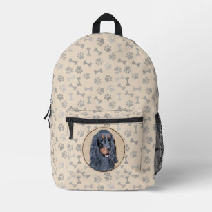 Gordon Setter Painting - Cute Original Dog Art Printed Backpack