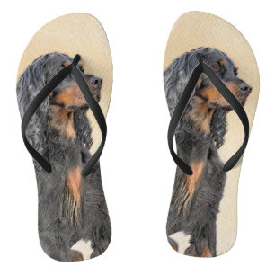 Gordon Setter Painting - Cute Original Dog Art Thongs