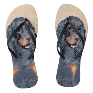 Gordon Setter Painting - Cute Original Dog Art Thongs