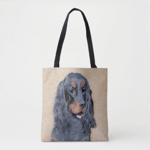 Gordon Setter Painting - Cute Original Dog Art Tote Bag