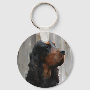 Gordon Setter Painting Keychain