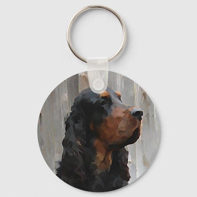 Gordon Setter Painting Keychain (Front)