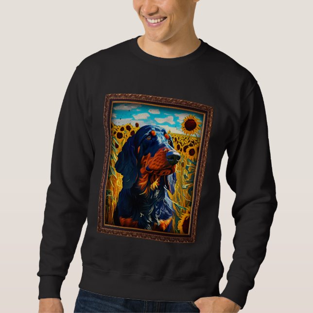 Gordon Setter Painting Sunflower Flower Mom Women  Sweatshirt (Front)