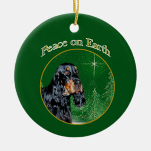 Gordon Setter Peace Keychain Ceramic Ornament