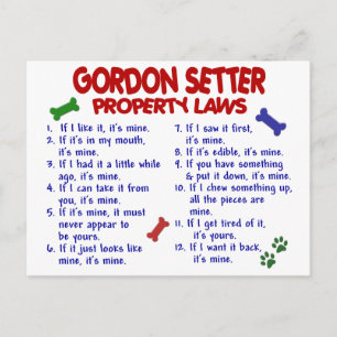 GORDON SETTER Property Laws 2 Postcard