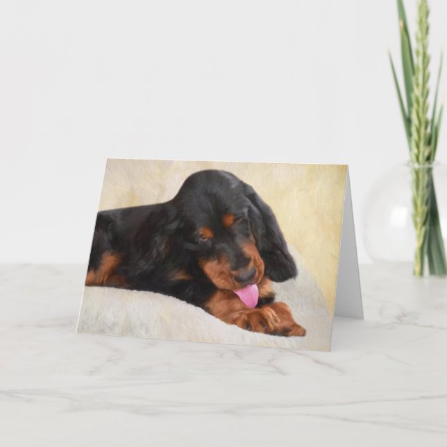 Gordon Setter Puppy Greeting Cards (Front)