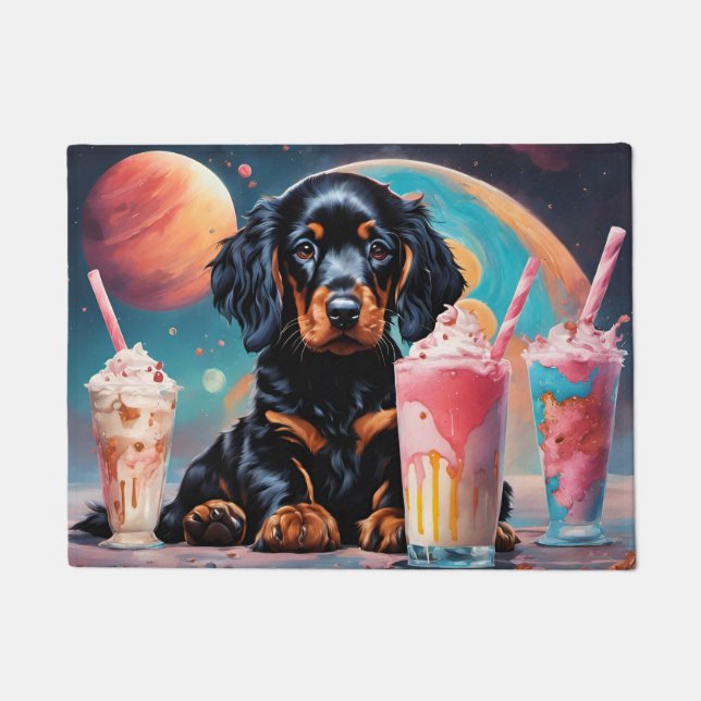 Gordon Setter Puppy N Milkshakes Doormat (Front)
