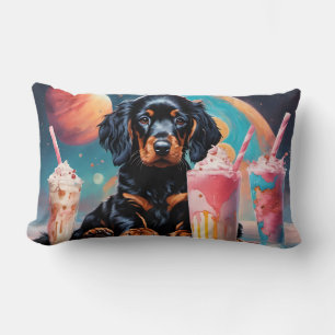 Gordon Setter Puppy N Milkshakes Lumbar Cushion