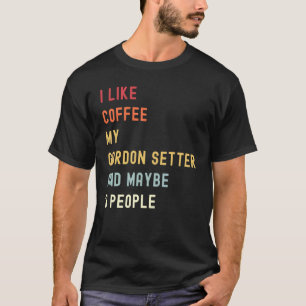 Gordon Setter Retro Dog And Coffee T-Shirt