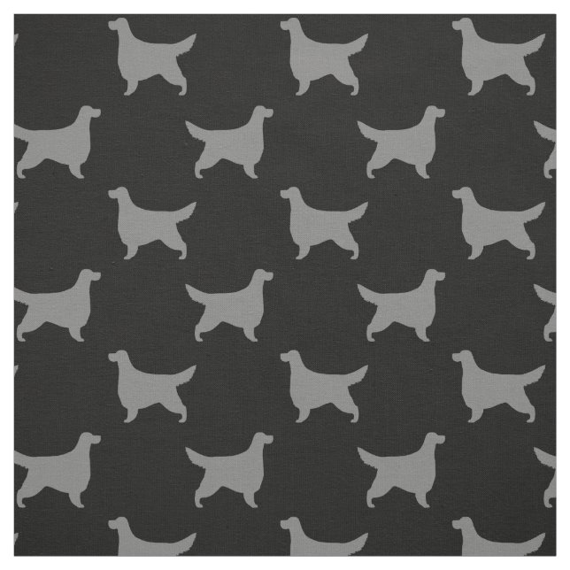 Gordon Setter Silhouettes Pattern Black and Grey Fabric (Swatch)