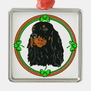 Gordon Setter St Patricks Metal Ornament