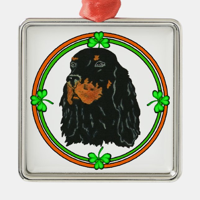 Gordon Setter St Patricks Metal Ornament (Front)