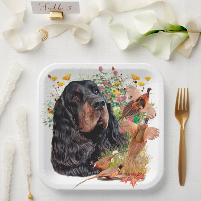 Gordon Setter Tapestry Poster Acrylic Print Tripty Paper Plate (Wedding)