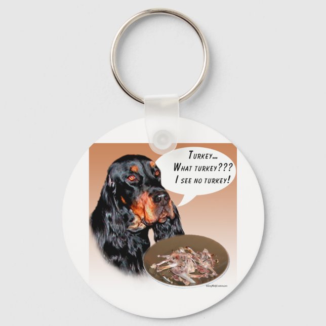 Gordon Setter Turkey Key Ring (Front)
