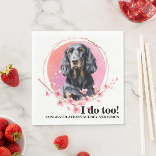 Gordon Setter Wedding Napkins with Dog Photo