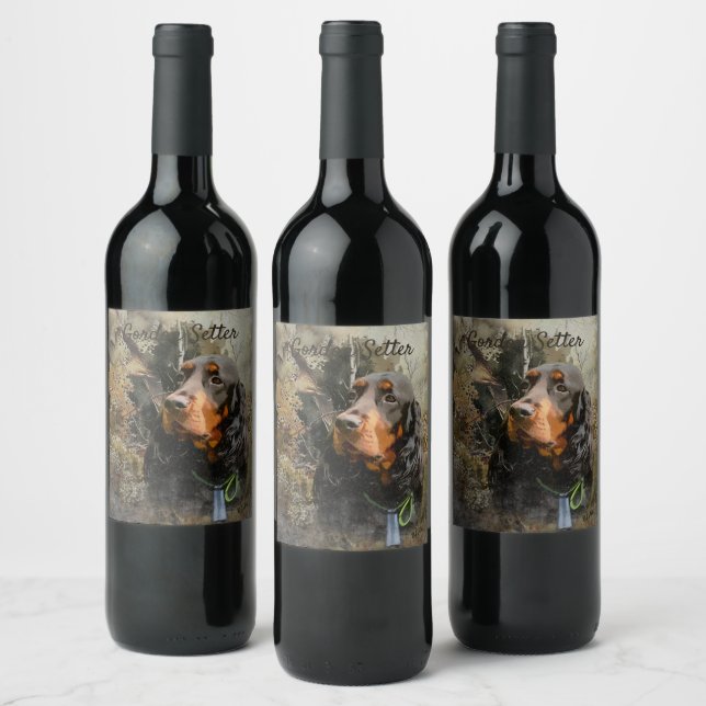 Gordon Setter  Wine Label (Bottles)