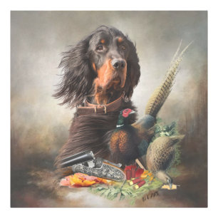 Gordon setter with pheasants, Art  Photo Print