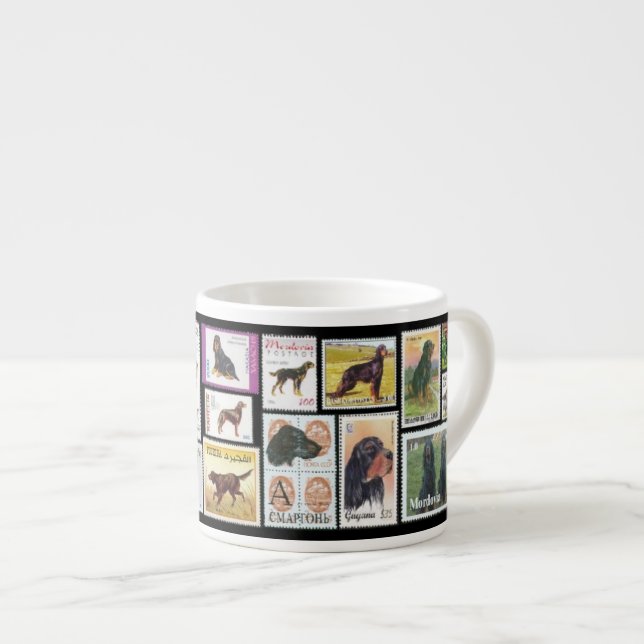 Gordon Setter World Stamps Espresso Mug (Front Right)