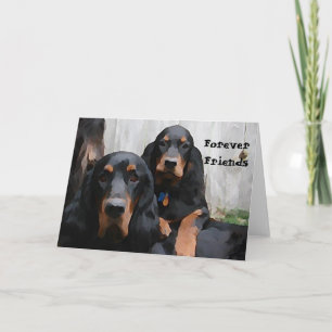 Gordon Setters Forever Friends Painting Note Card
