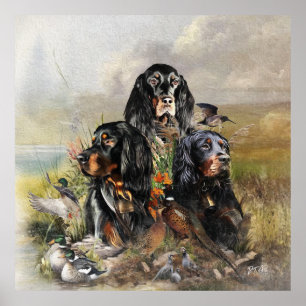 Gordon Setters , Passion for Birds , Art Poster