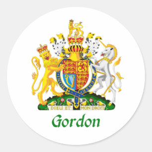 Gordon Shield of Great Britain Classic Round Sticker