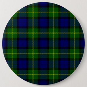 Gordon tartan blue green plaid 6 cm round badge